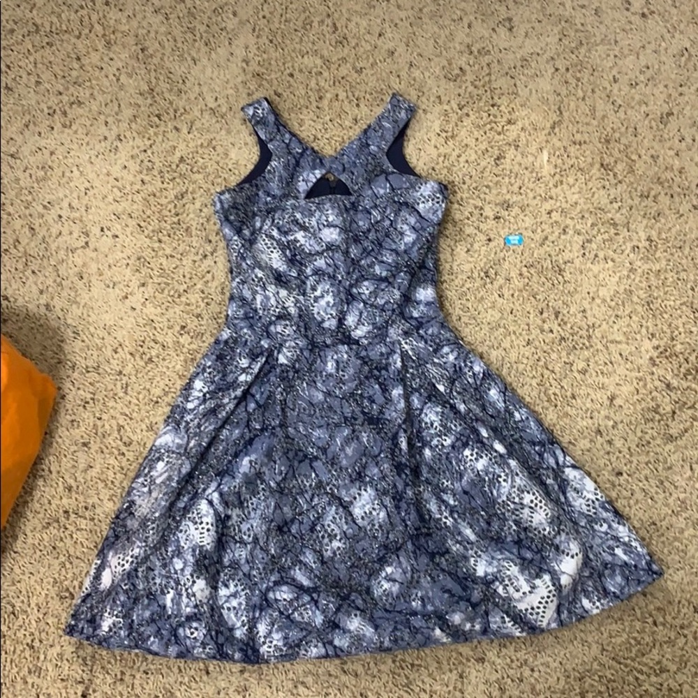 ABlue and silver cocktail party dress